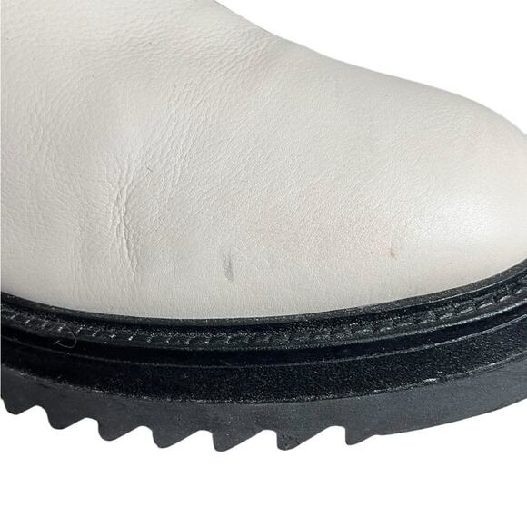 JONES BOOTMAKER Denno Off White Leather Chunky‎ Chelsea Boots Women's Size 8 - Picture 5 of 11